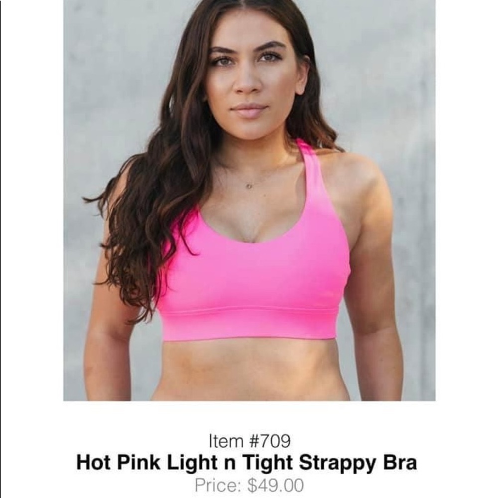 NEW NWT Zyia hot pink light n tight strappy bra